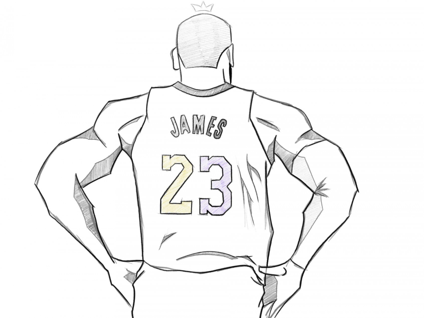 Sketch I did of Lebron, hope you guys like it!! : r/lakers