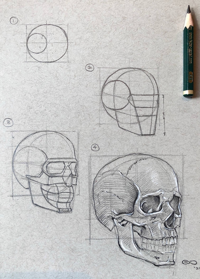 Skull in  steps - Sinarty by sinarty on DeviantArt