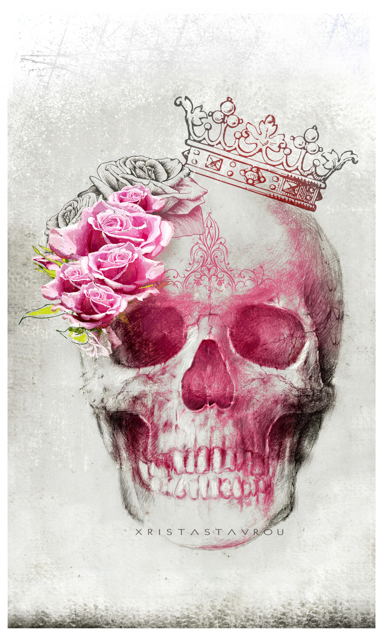 Skull Queen, Digitale Kunst von Xristastavrou  Artmajeur
