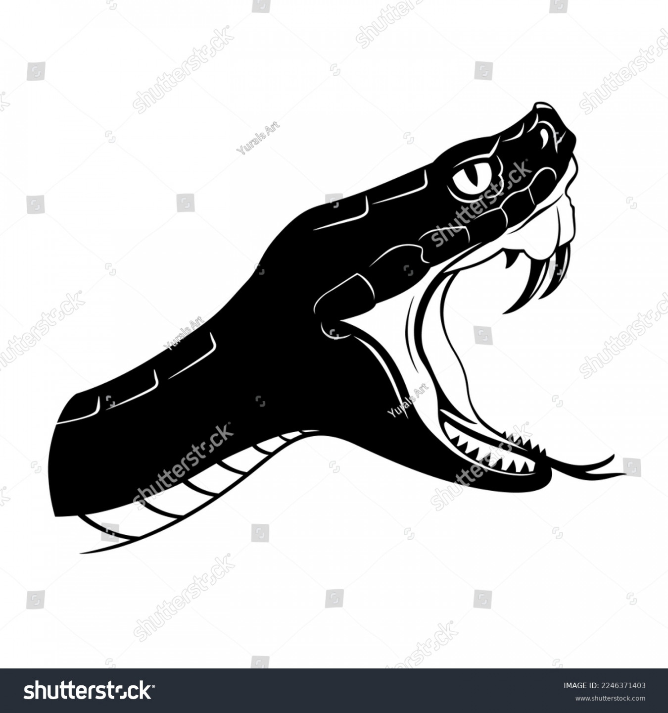 Snake Open Mouth: Over  Royalty-Free Licensable Stock Vectors