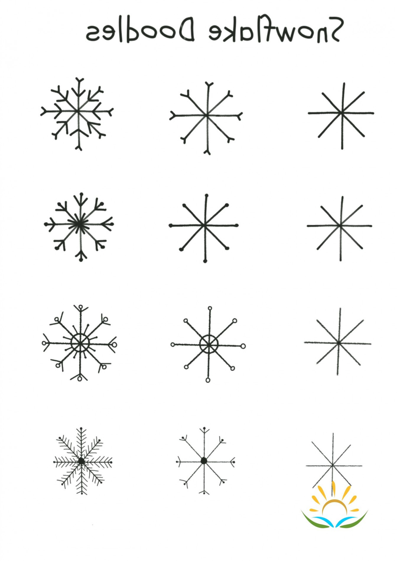 Snowflake Doodles  Snowflakes drawing, Easy christmas drawings