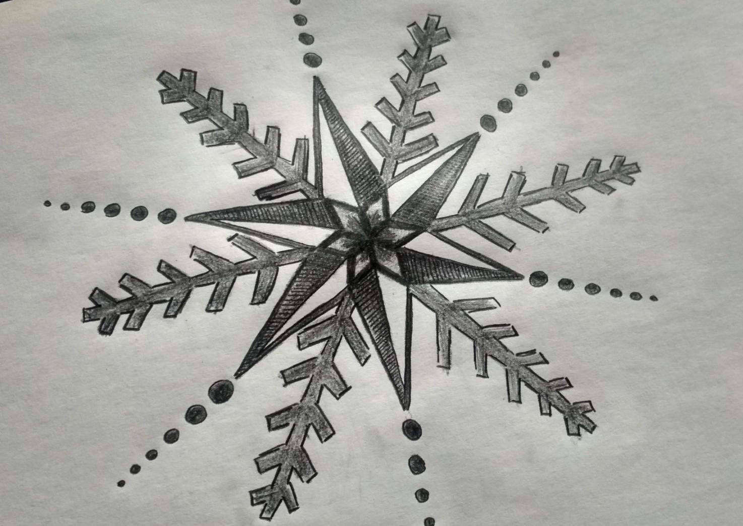 Snowflake  Schneeflocke zeichnen, Bleistiftzeichnung, Schneeflocken