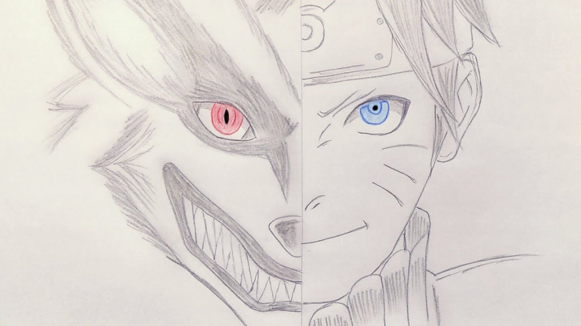 Speed Drawing - Naruto and Kurama (Nine Tails) Drawing [HD]