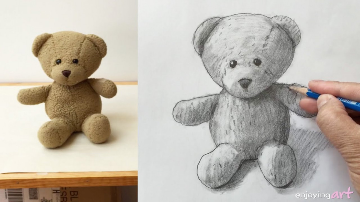 Still Life # - How to draw a teddy bear with Graphite Pencils