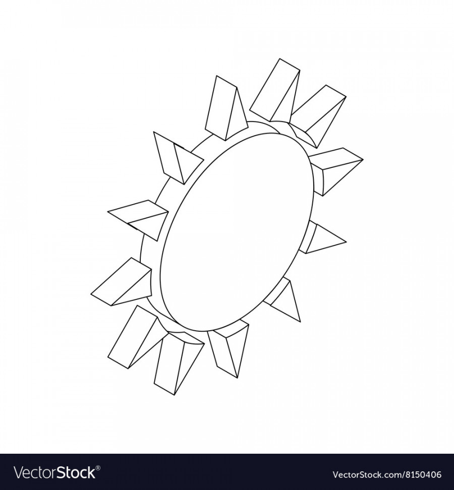 Sun icon isometric d style Royalty Free Vector Image