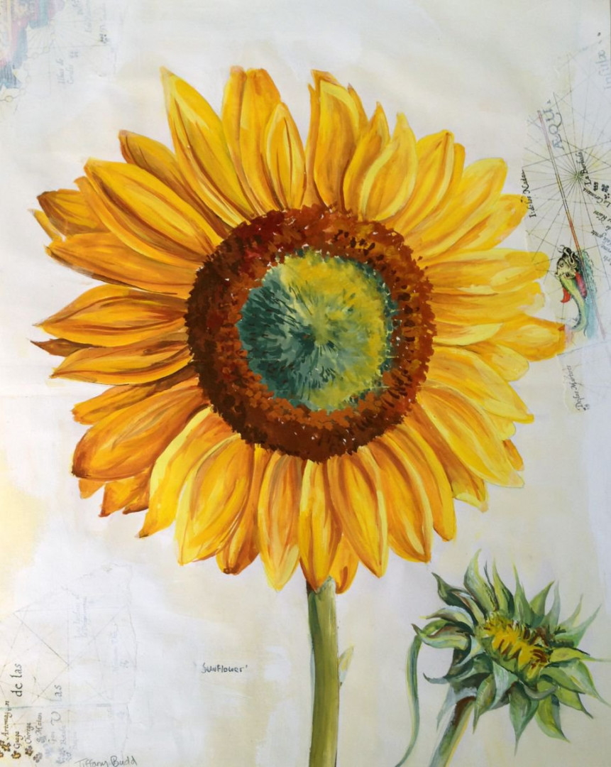 Sunflower of the World Gouache painting by Tiffany Budd  Artfinder