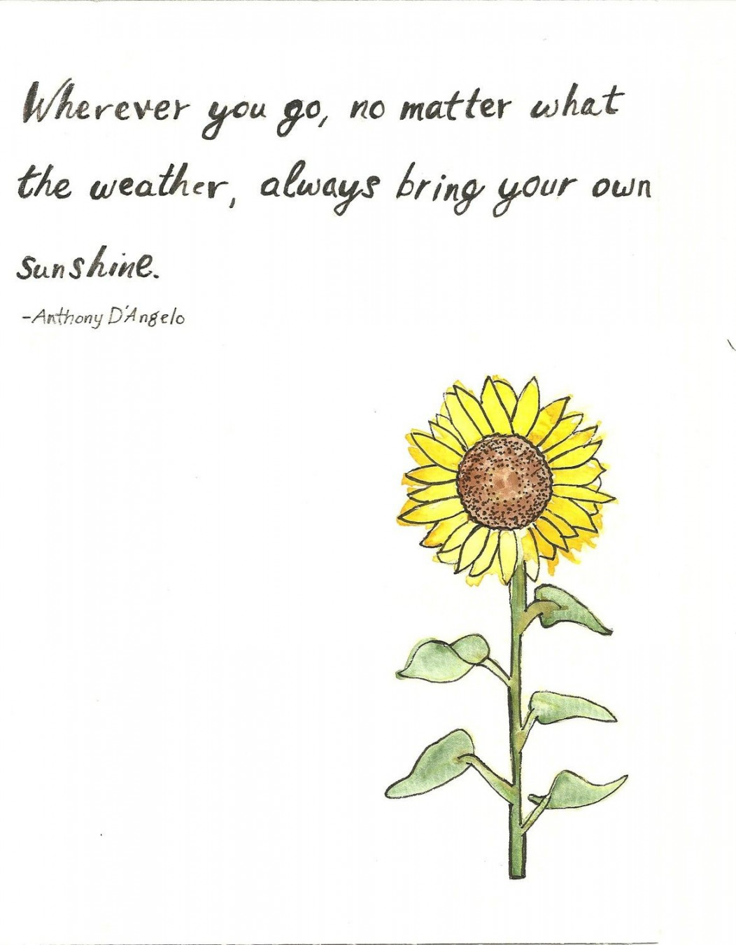 Sunflower Quote Original Painting by bonjourfrenchie on Etsy