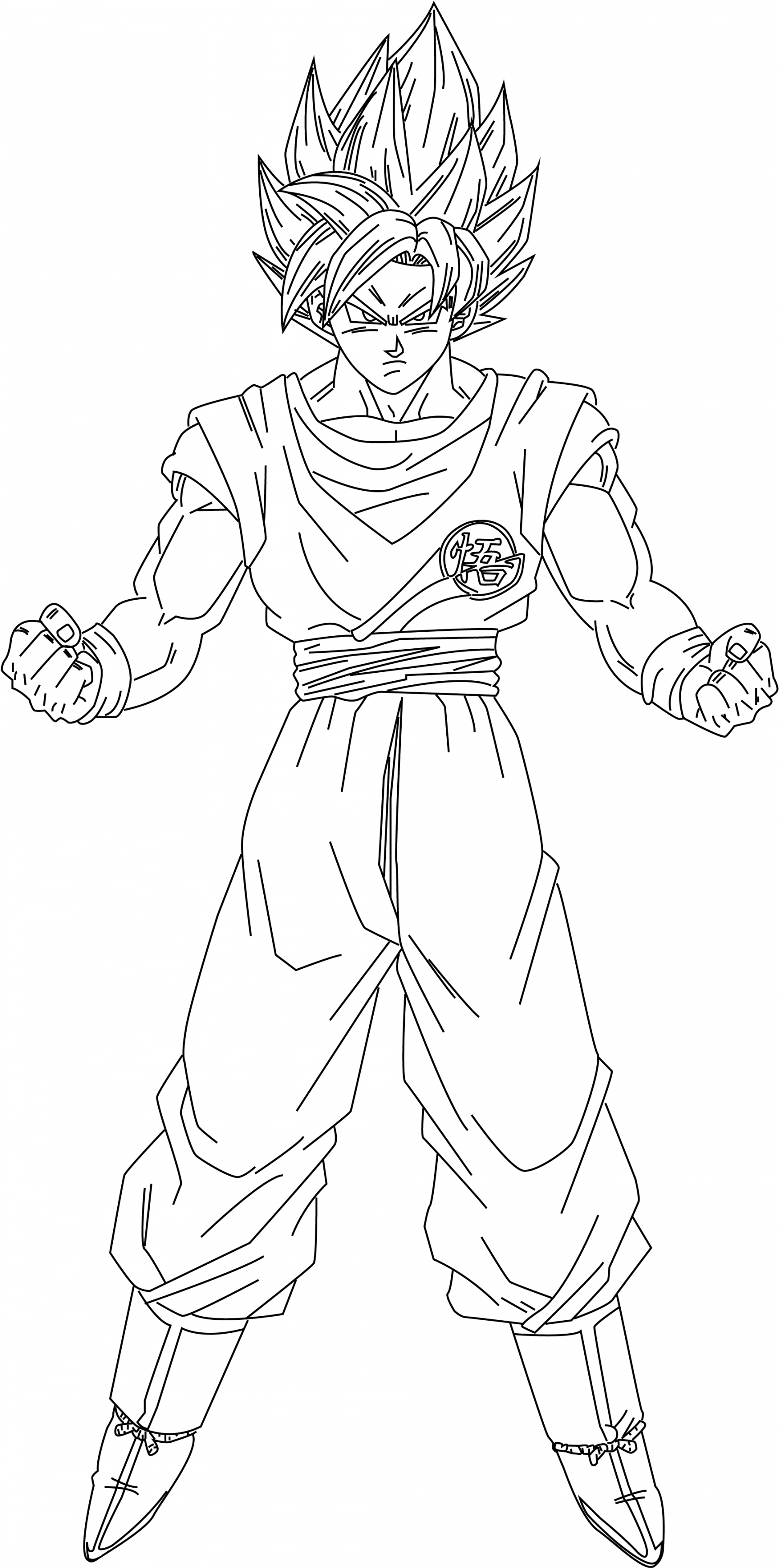 Super Saiyan Blue Goku Full Body (NO COLOR) by DBZCoolGuy on