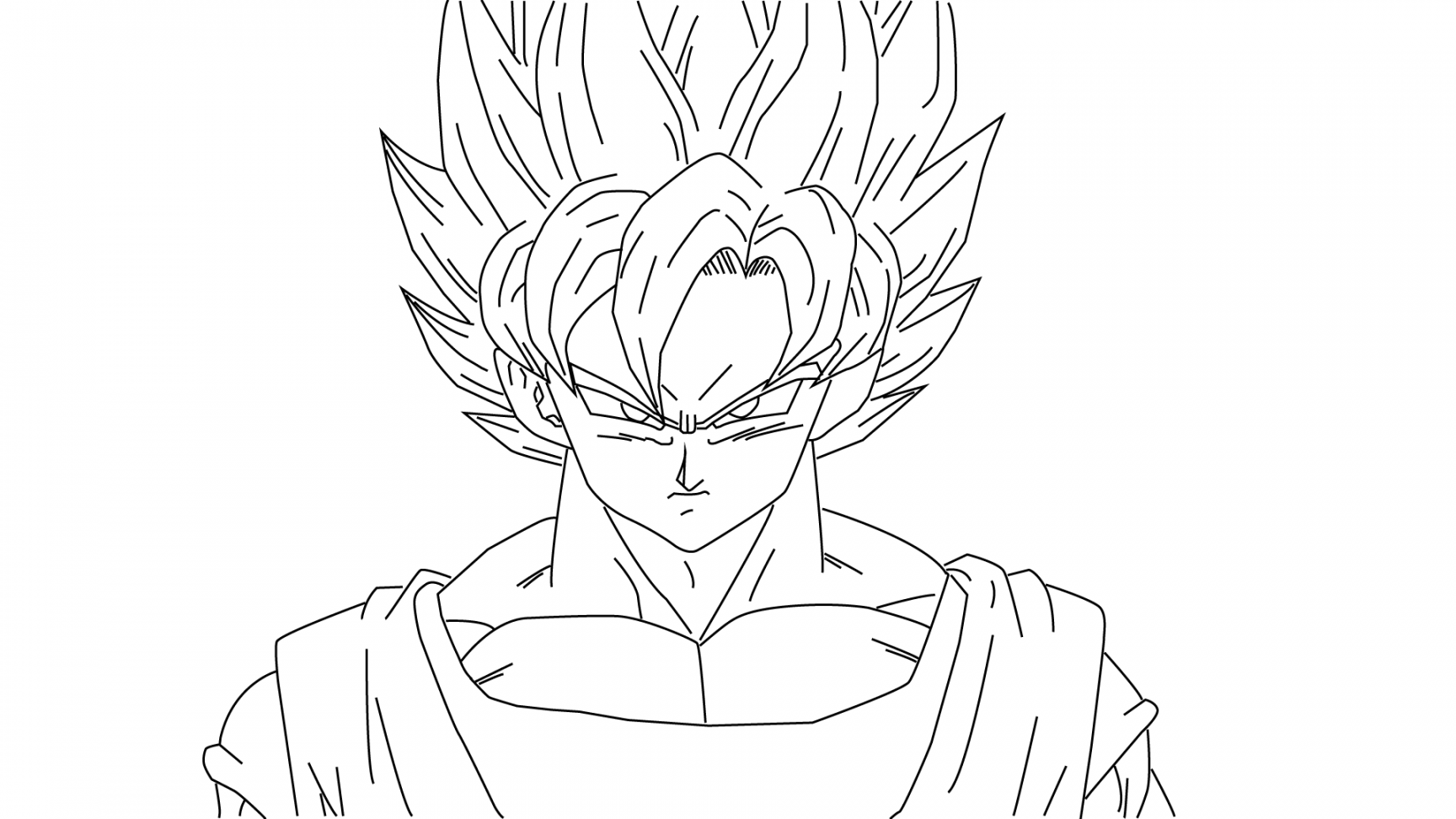 Super Saiyan Goku (NO COLOR) by DBZCoolGuy on DeviantArt