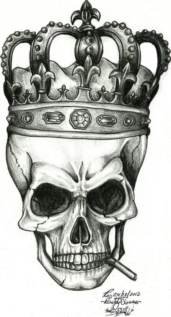The King Skull by renatavianna  Tatuajes calavera de alfeñique