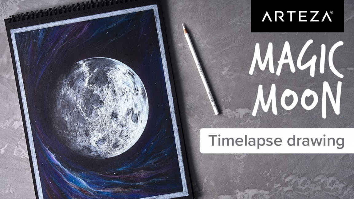 TIMELAPSE - Ethereal Moon Drawing with Arteza Colored Pencils  #Arteza