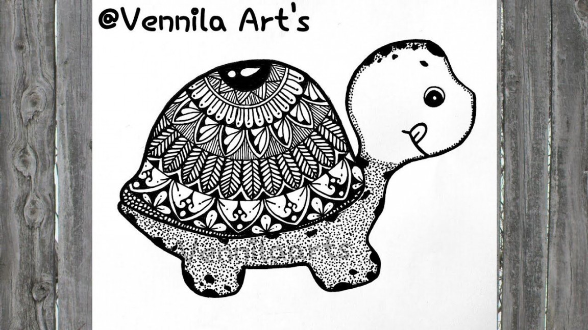 Tortoise Mandala ArtStep by step drawingTurtle mandala art