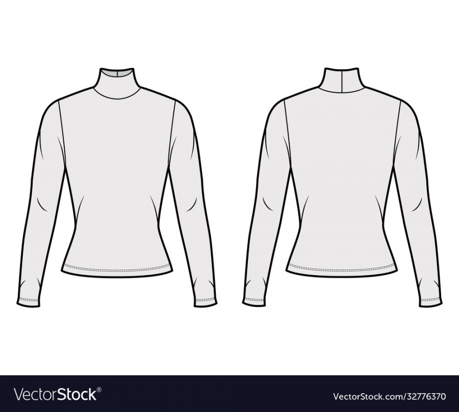 Turtleneck jersey sweater technical fashion Vector Image