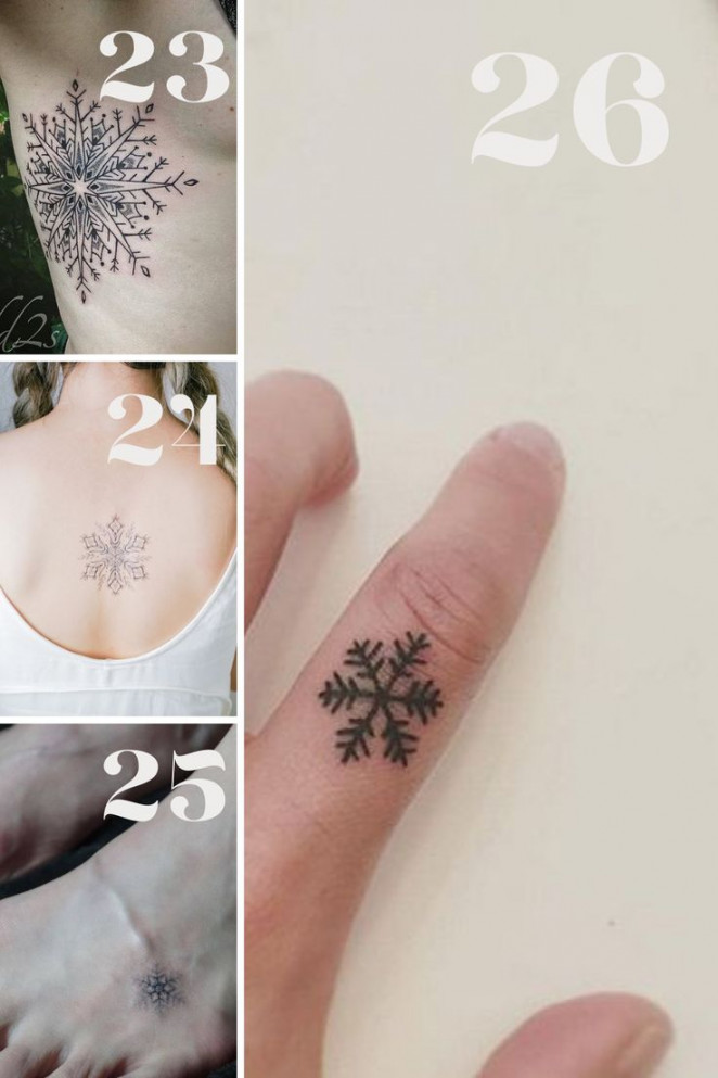 Unique Snowflake Tattoo Ideas - tattooglee  Snow flake tattoo