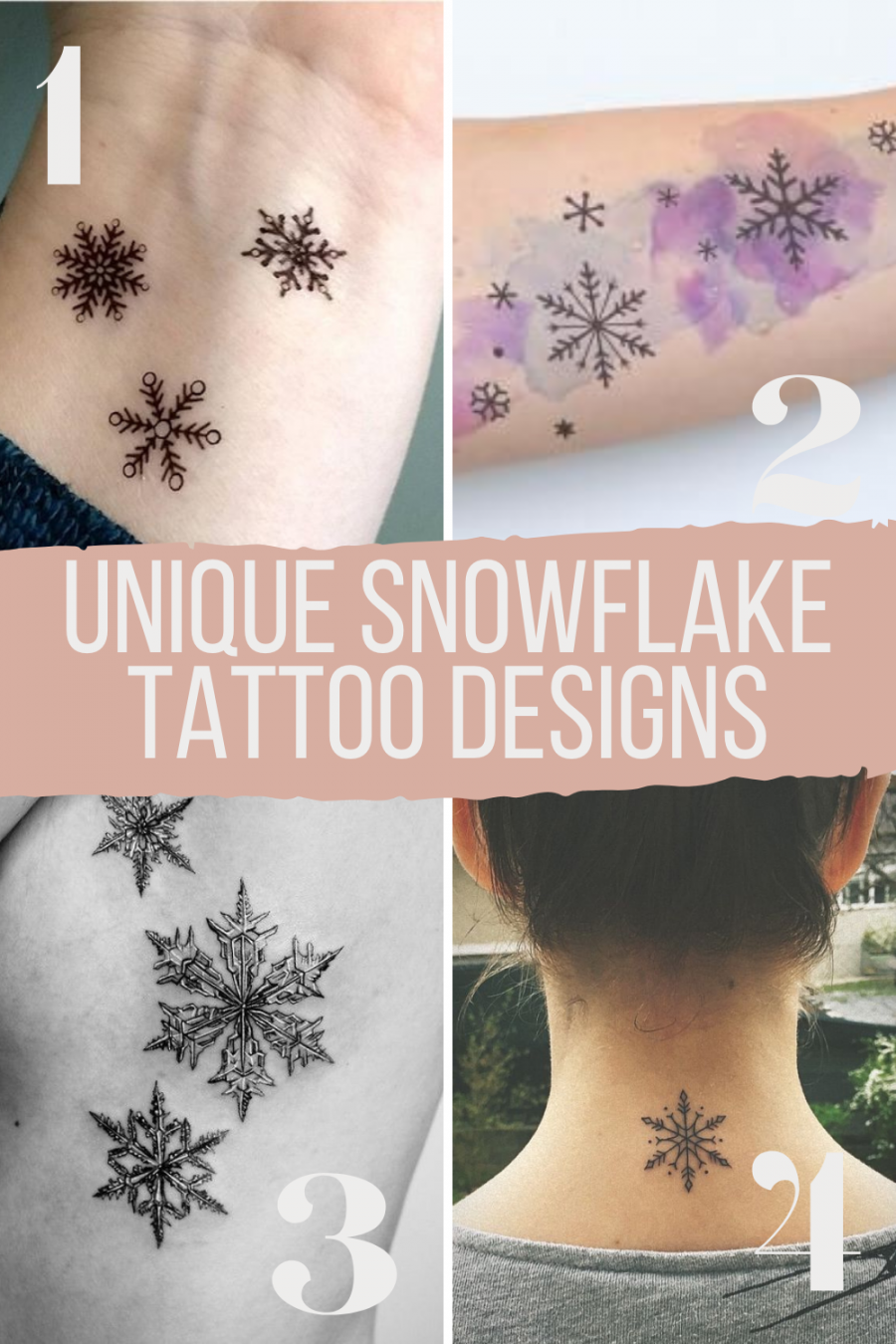 Unique Snowflake Tattoo Ideas - tattooglee  Snow flake tattoo