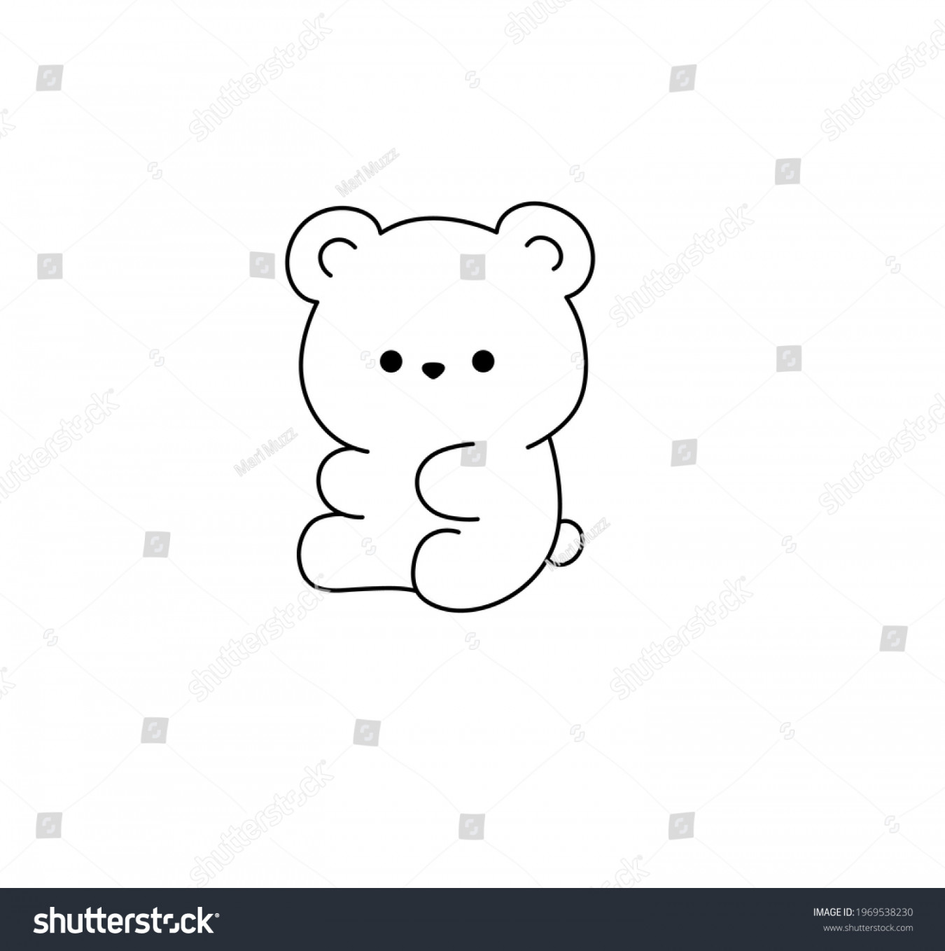 Vector Isolated Cute Cartoon Tiny Bear Stock Vector (Royalty Free