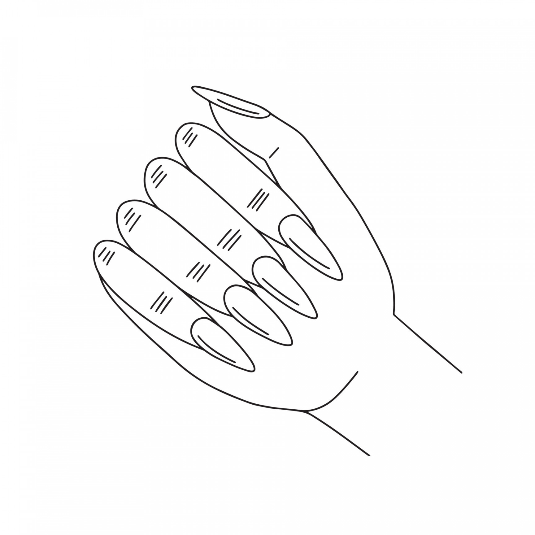 Vector woman hand sketch with manicure