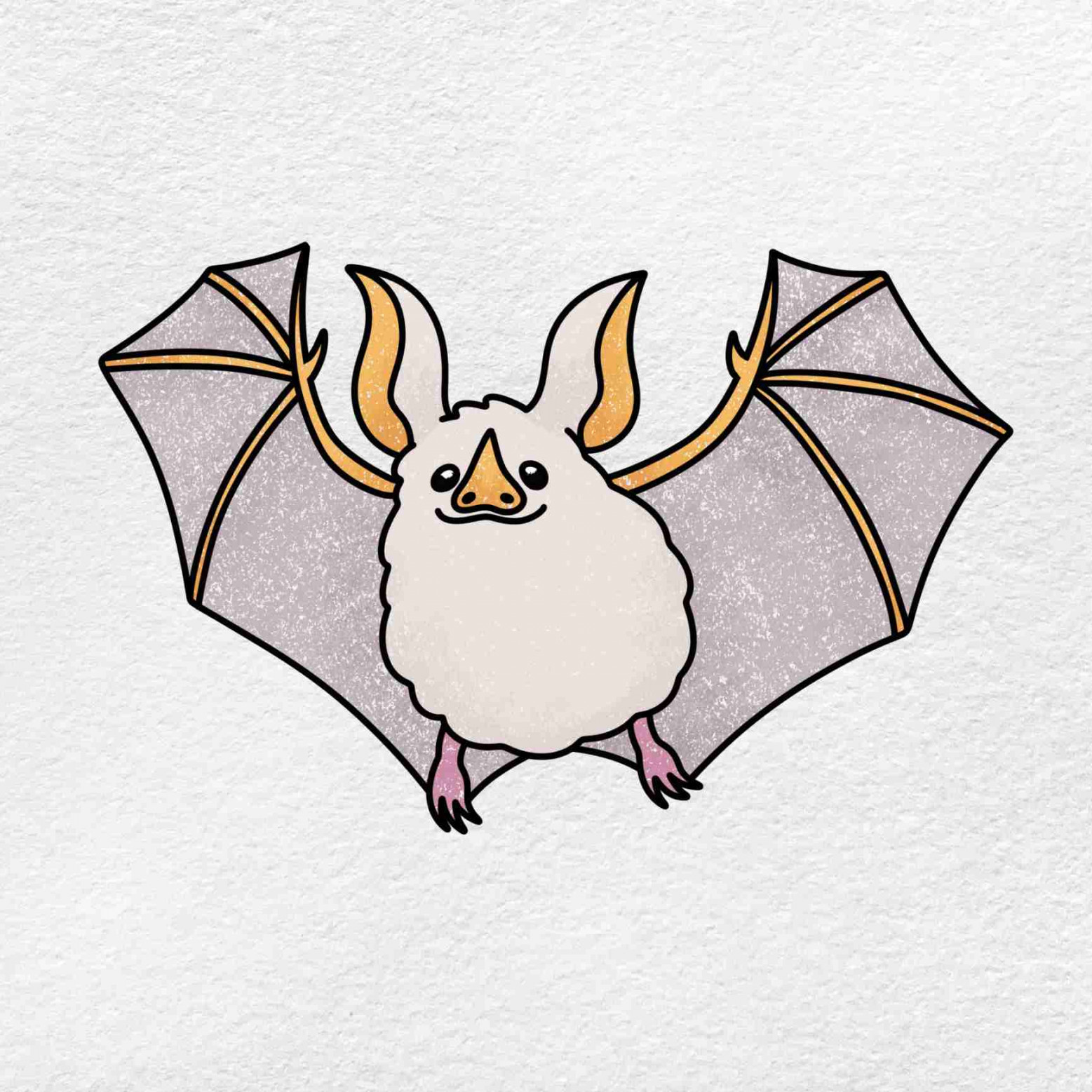 White Bat Drawing - HelloArtsy