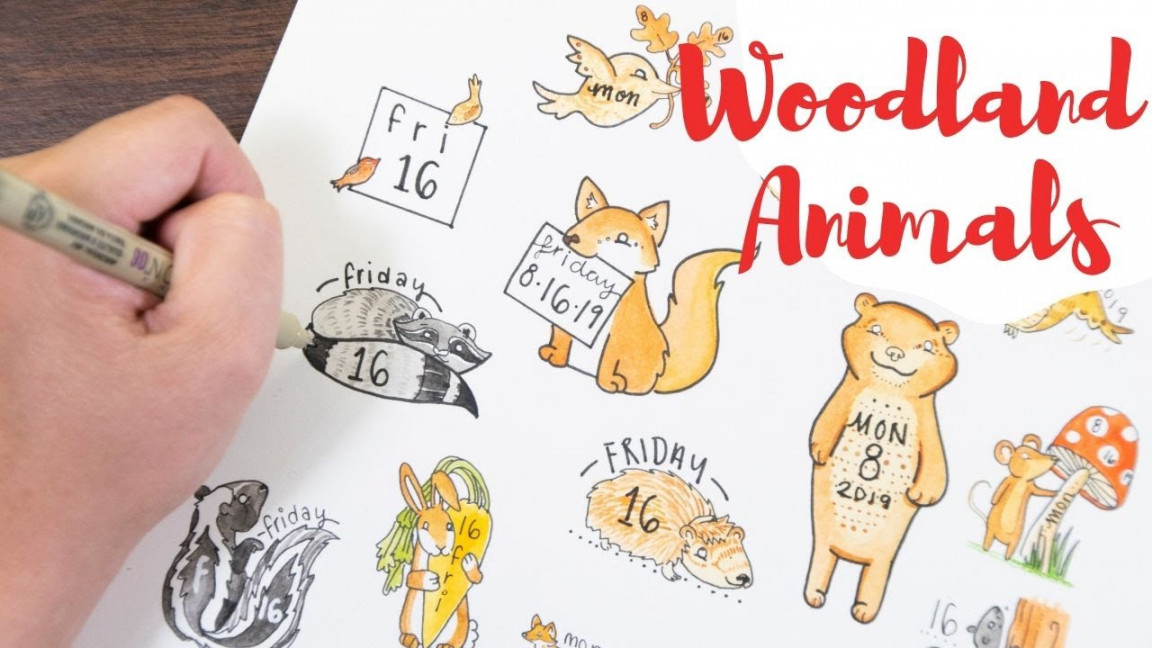 Woodland Animal Headers  Bullet Journal Ideas