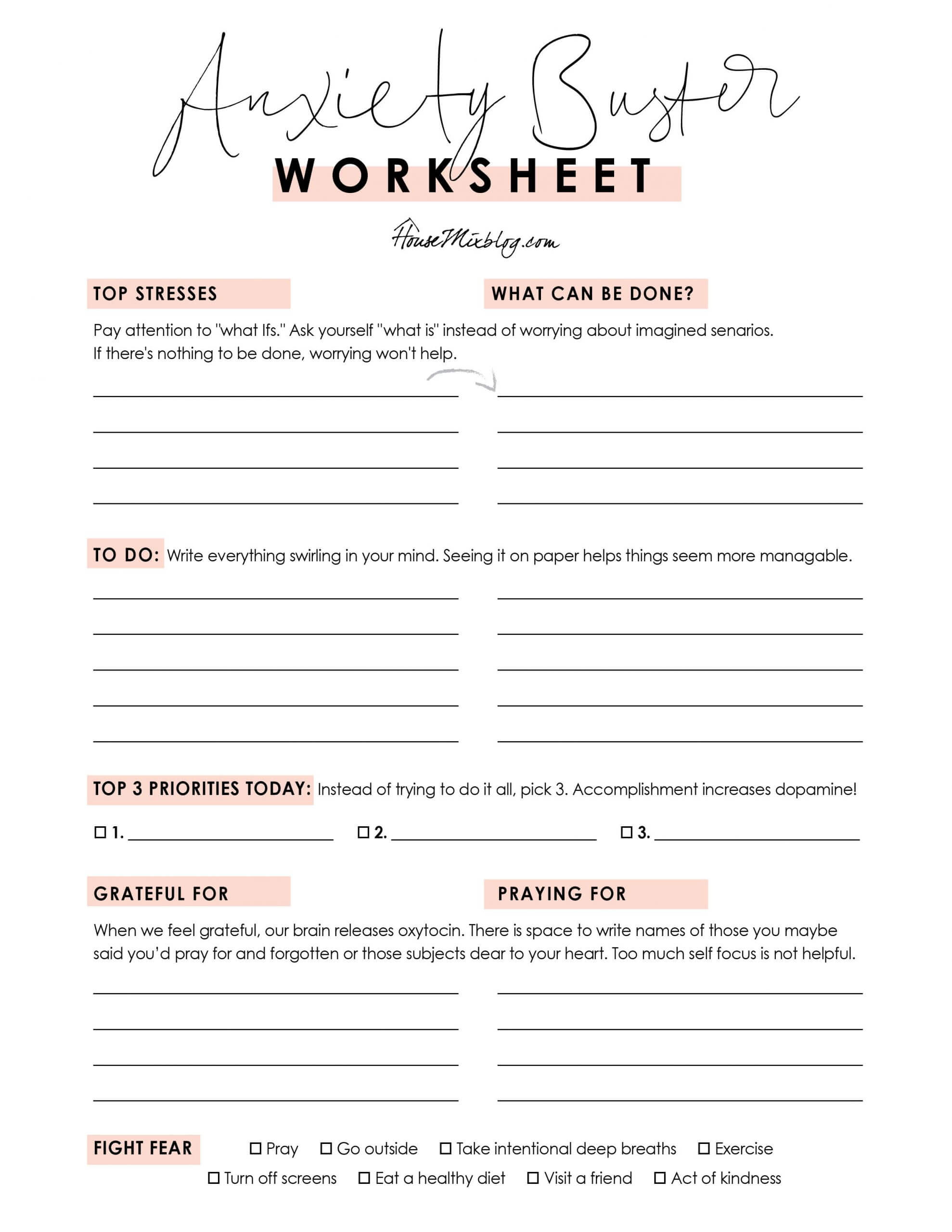 33 Coping With Anxiety Worksheets 7