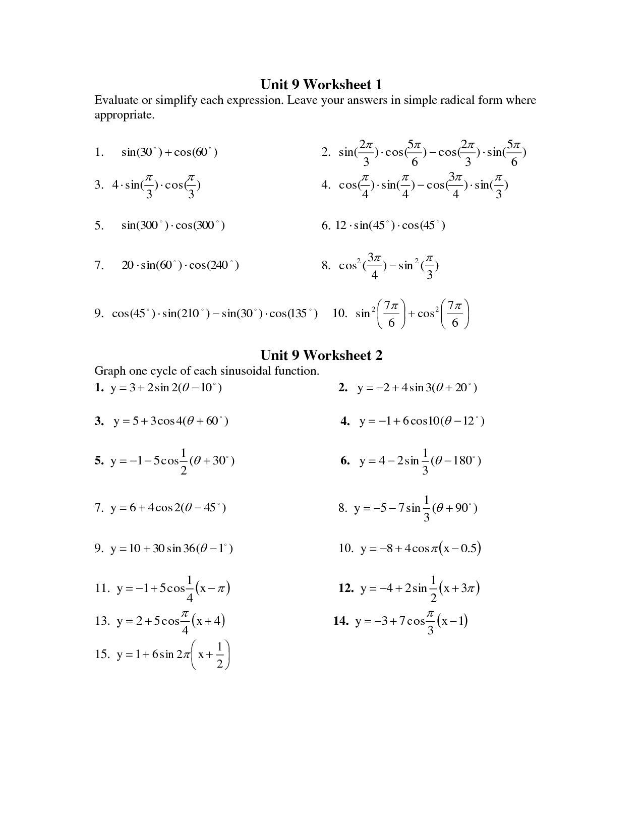 44 Simplifying Trigonometric Expressions Worksheet 31