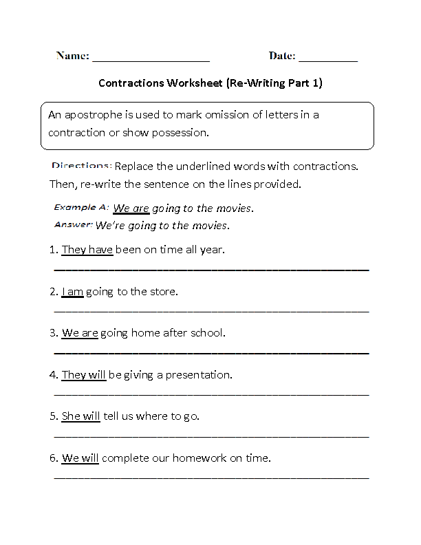 60+ Interactive Contractions Worksheets 3Rd Grade 10