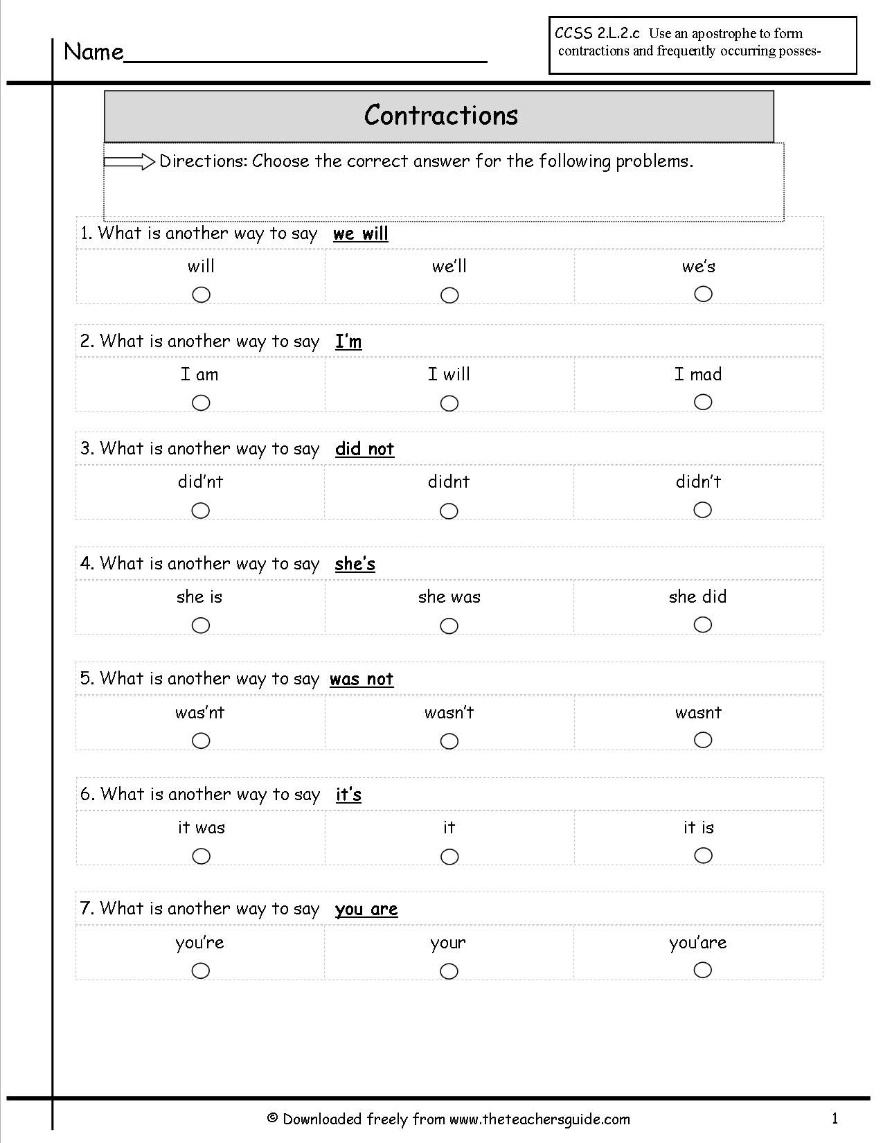 60+ Interactive Contractions Worksheets 3Rd Grade 18