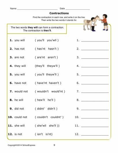 60+ Interactive Contractions Worksheets 3Rd Grade 31