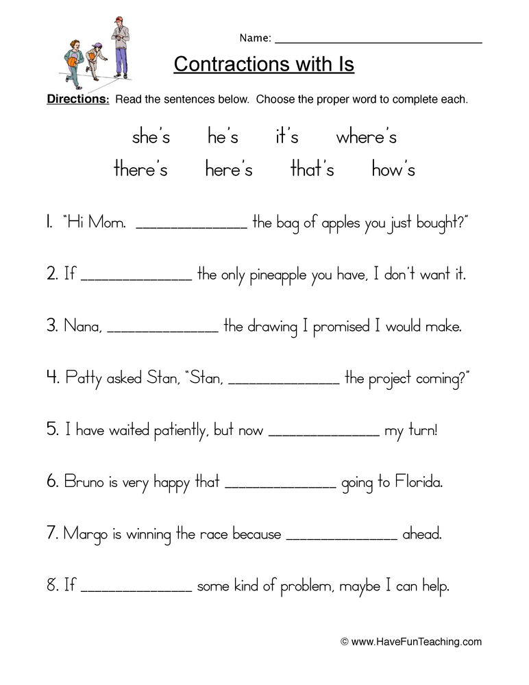 60+ Interactive Contractions Worksheets 3Rd Grade 33