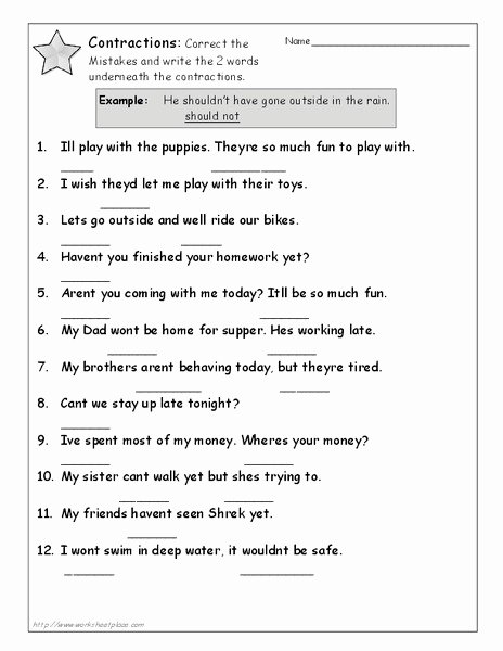 60+ Interactive Contractions Worksheets 3Rd Grade 4