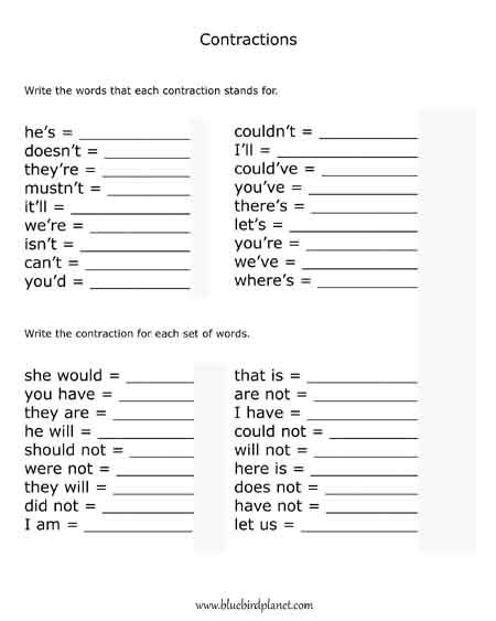 60+ Interactive Contractions Worksheets 3Rd Grade 47