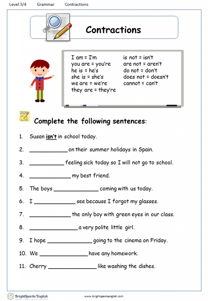 60+ Interactive Contractions Worksheets 3Rd Grade 57