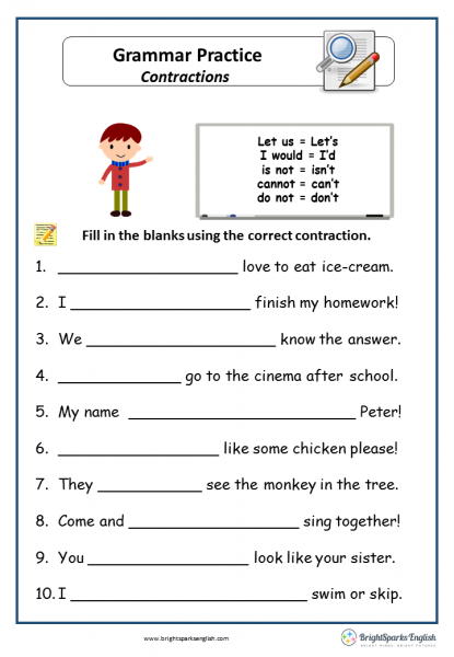 60+ Interactive Contractions Worksheets 3Rd Grade 63