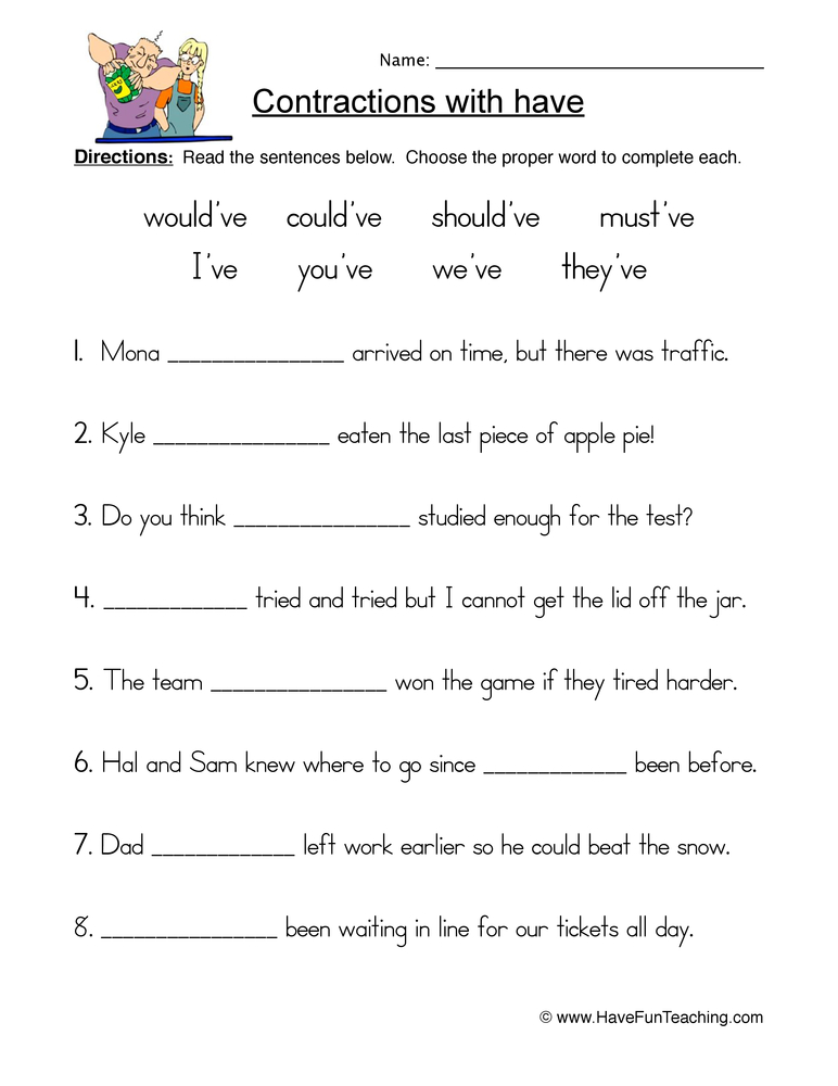60+ Interactive Contractions Worksheets 3Rd Grade 75