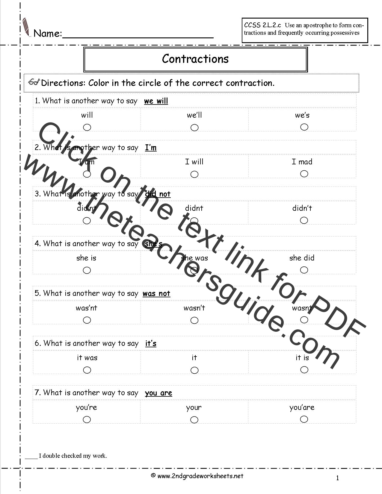 60+ Interactive Contractions Worksheets 3Rd Grade 8