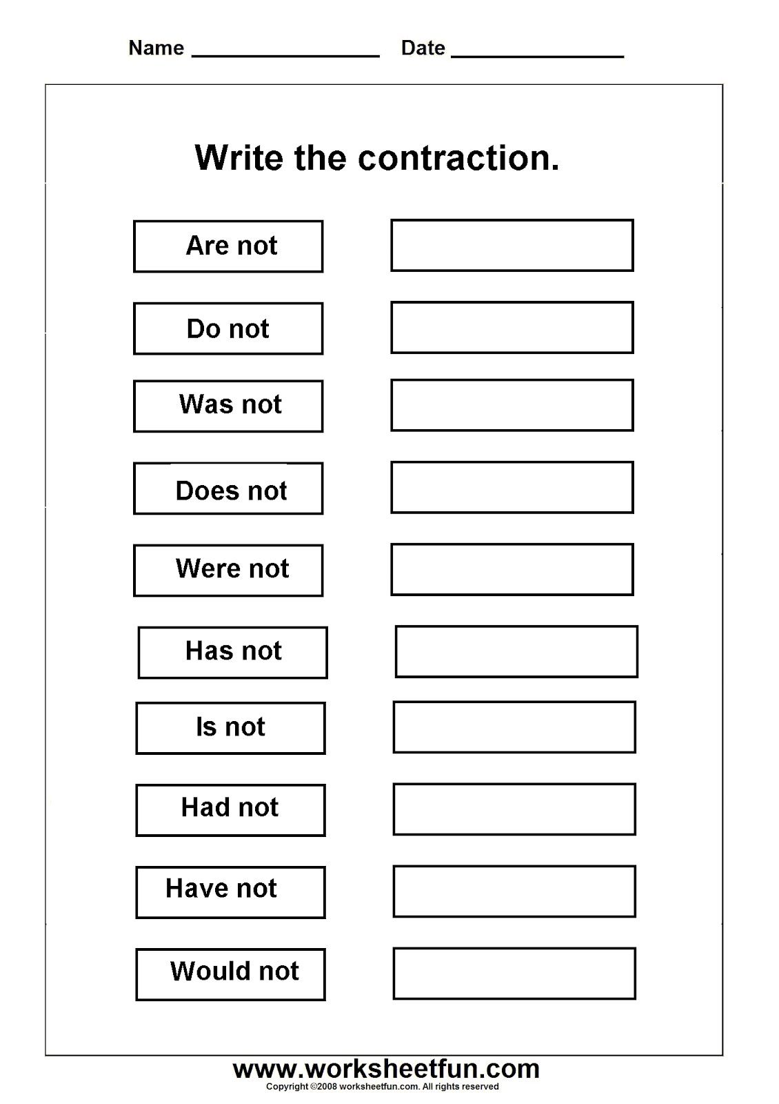 60+ Interactive Contractions Worksheets 3Rd Grade 89