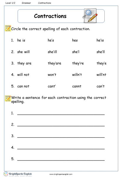 60+ Interactive Contractions Worksheets 3Rd Grade 92