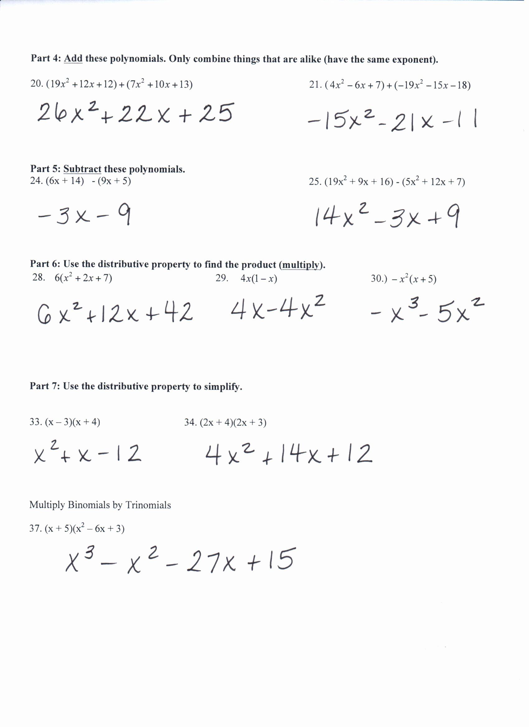 Algebra 1 Review Worksheets 11