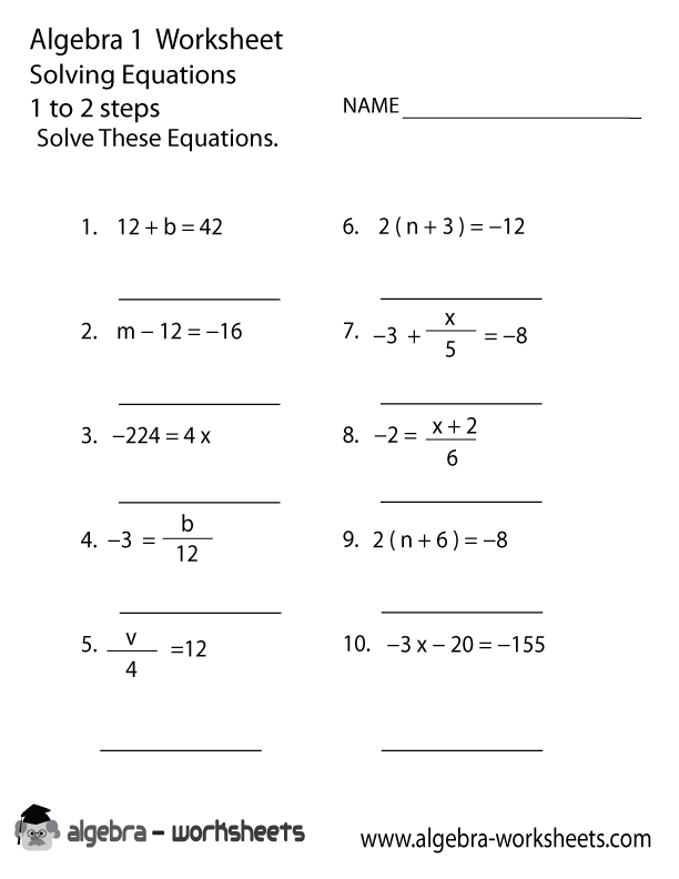 Algebra 1 Review Worksheets 15