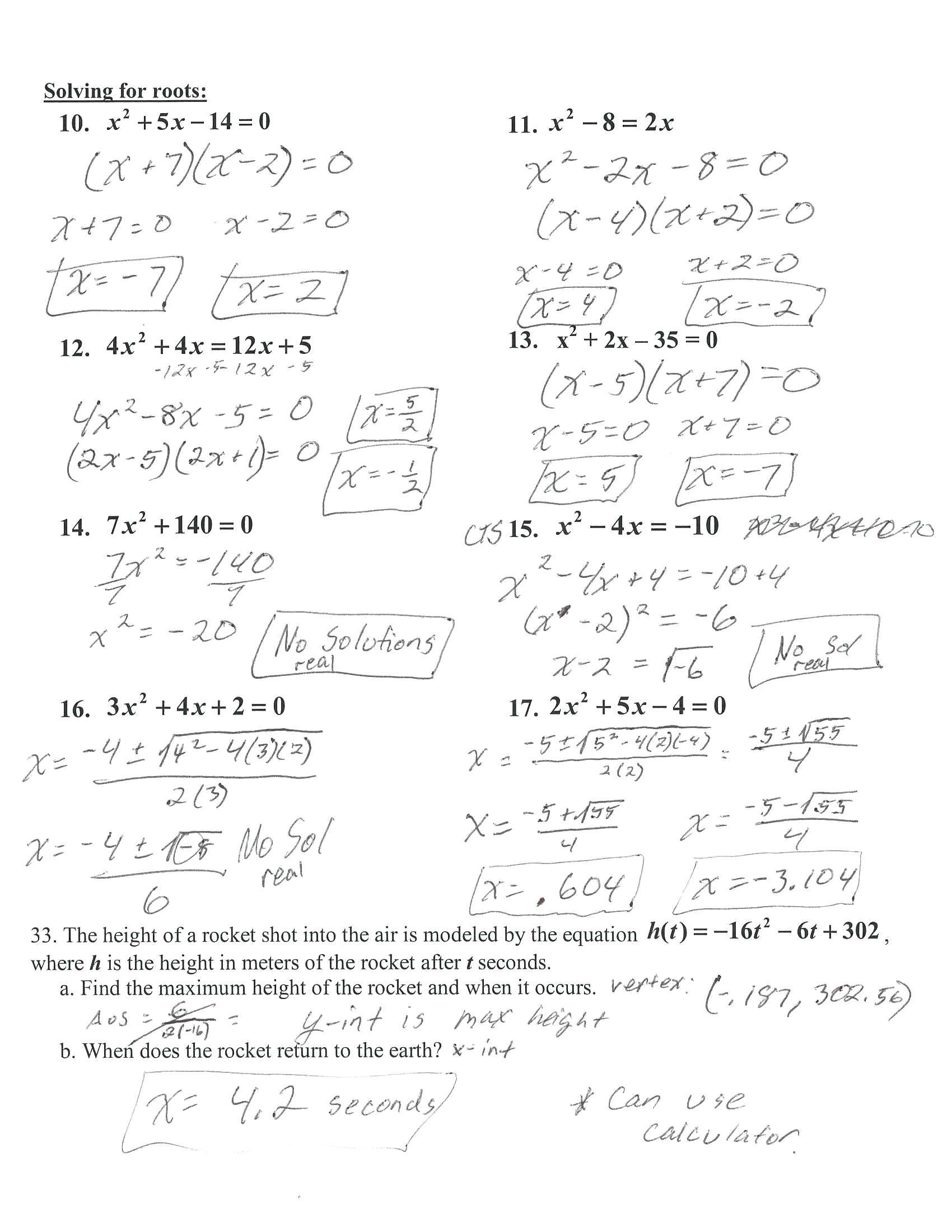 Algebra 1 Review Worksheets 20