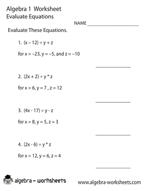Algebra 1 Review Worksheets 22