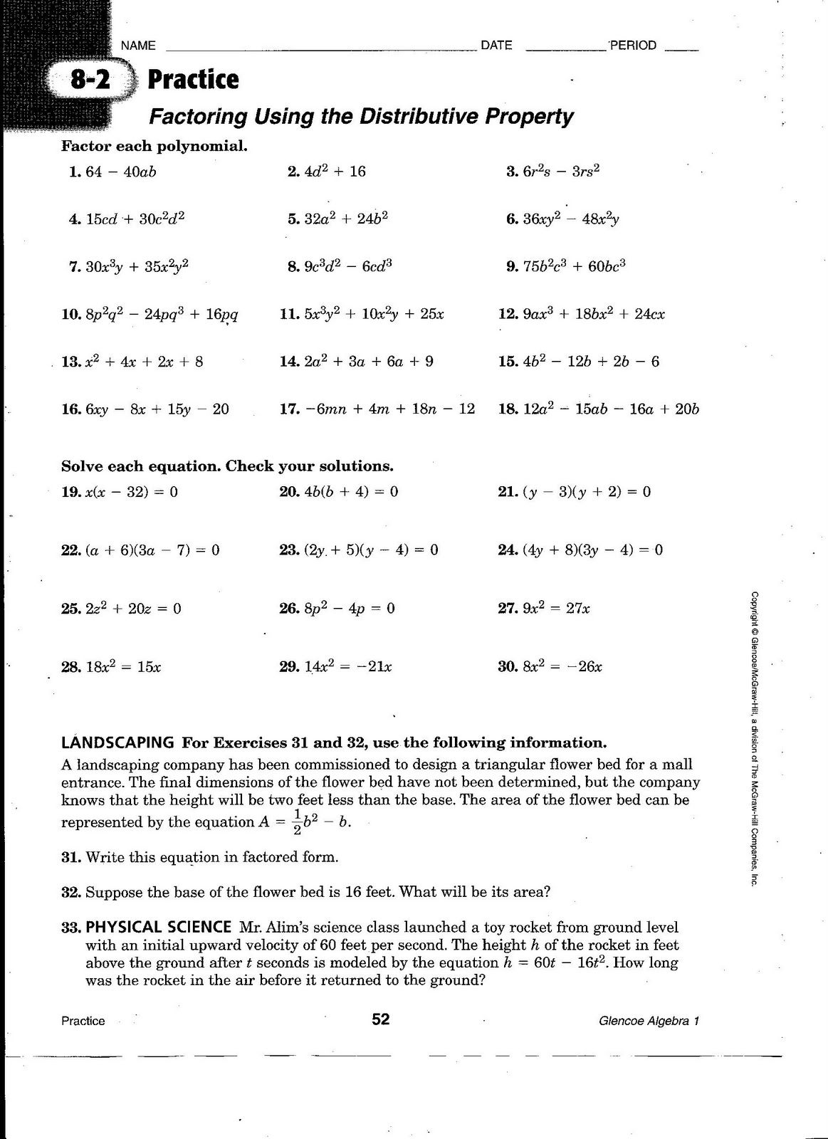 Algebra 1 Review Worksheets 24