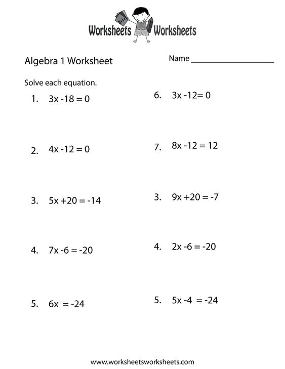 Algebra 1 Review Worksheets 36