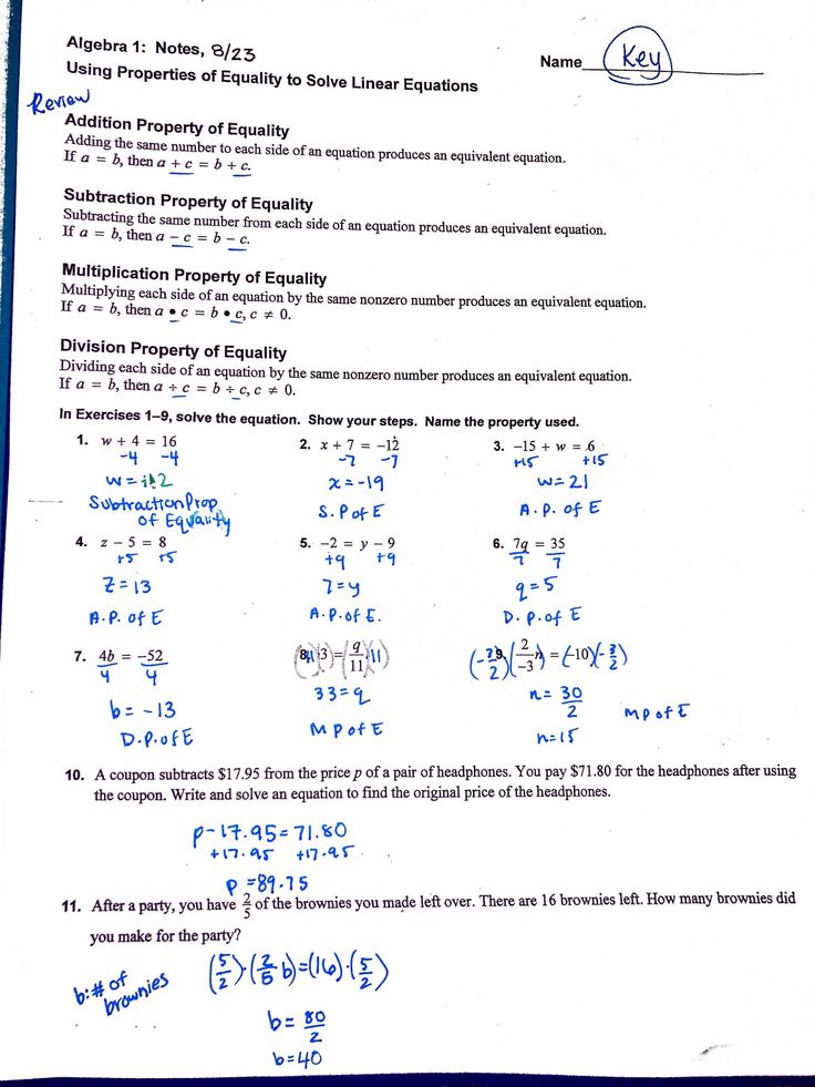 Algebra 1 Review Worksheets 59