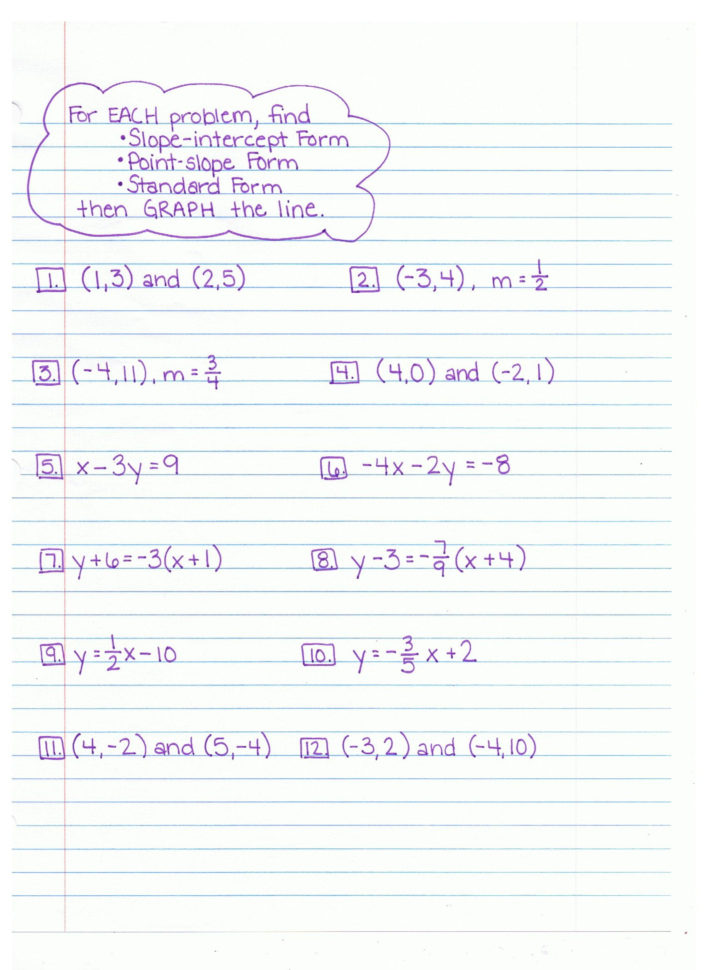 Algebra 1 Review Worksheets 60