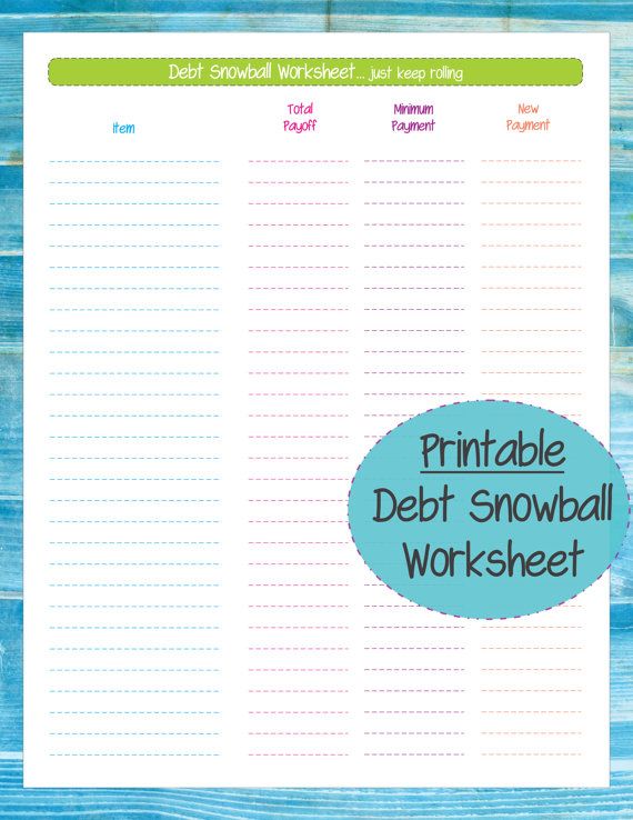 Debt Snowball Method Worksheet 38