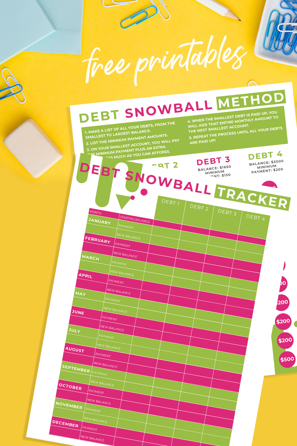 Debt Snowball Method Worksheet 63
