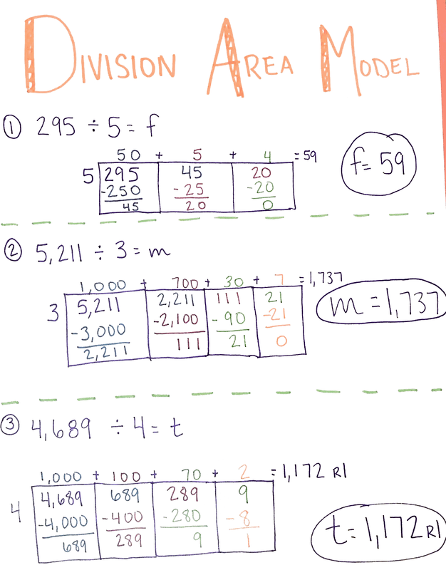 Division Area Model Worksheet 20