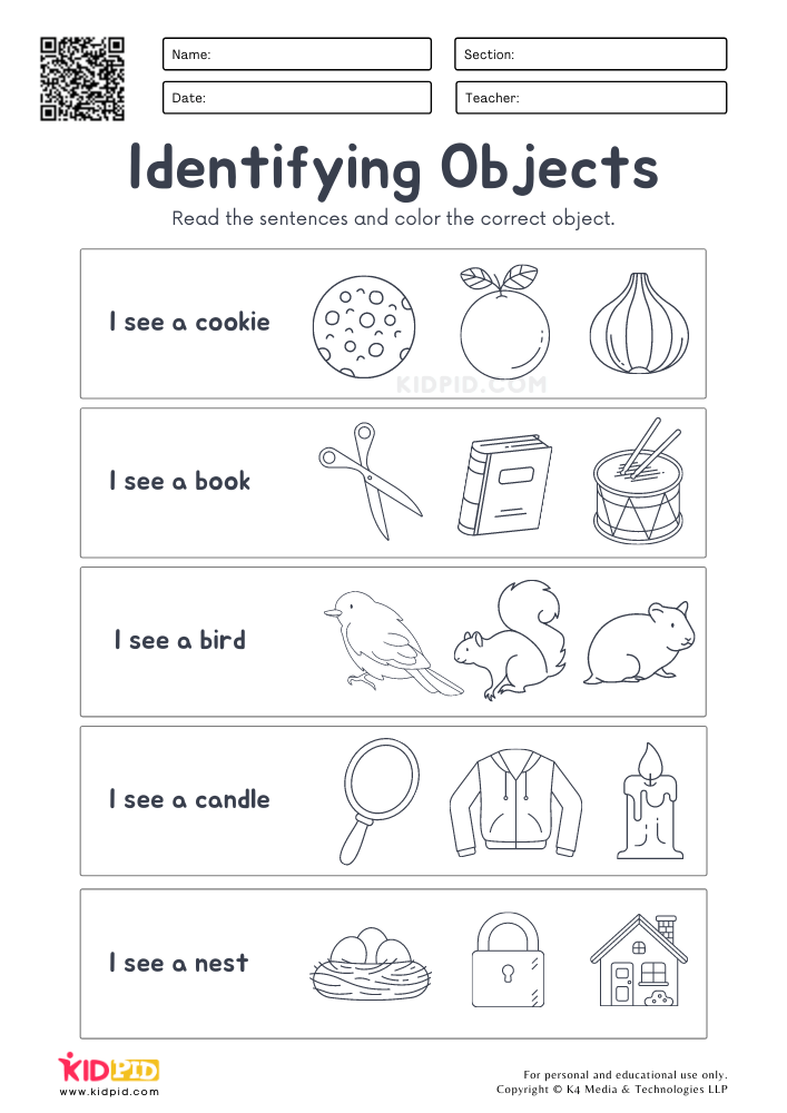 Find The Object Worksheets 52