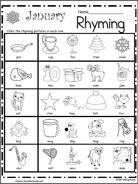 Fresh Rhyme Worksheets For Preschool 14
